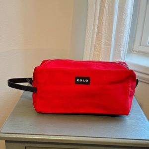 KOLO Parker Large Cotton Canvas Travel Pouch Red Toiletry Accessory Bag